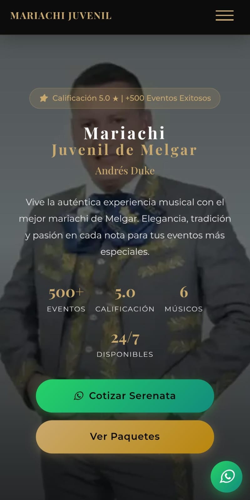 Mariachi Juvenil de Melgar — vista en celular