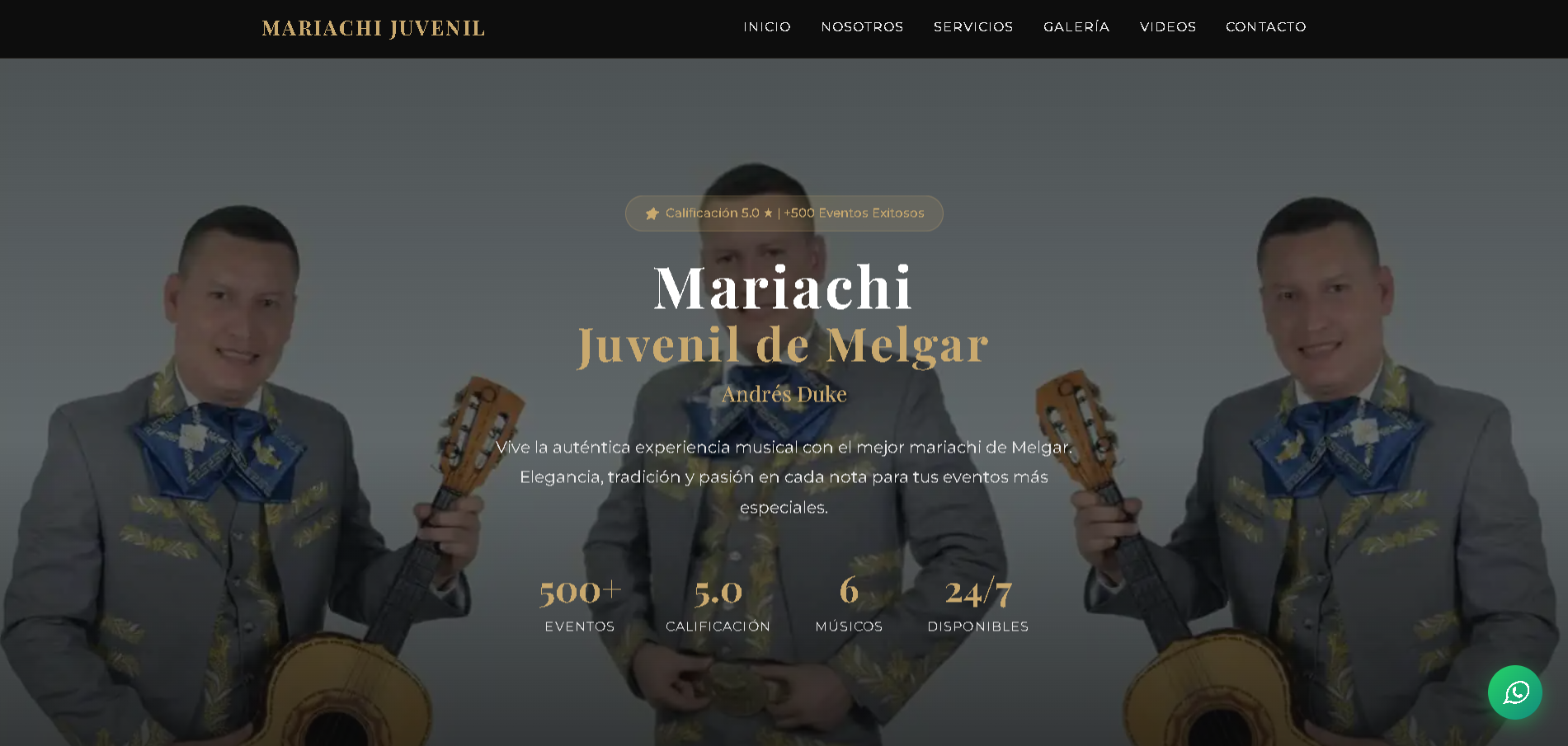 Mariachi Juvenil de Melgar — página web realizada